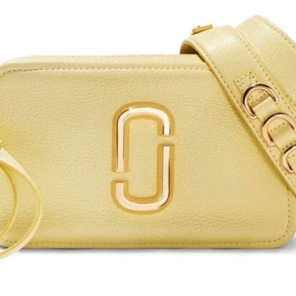 Marc Jacobs Softshot Leather Crossbody In Meringue Yellow Gold Hardware EUC